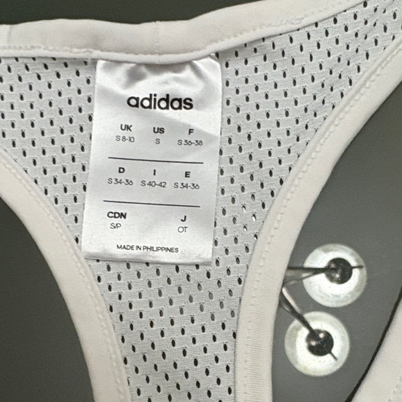 Adidas White Racerback Tank with Black Logo - Picture 2 of 6